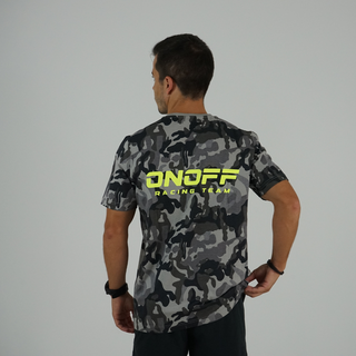 Camouflage T-shirt With Neon Color Print