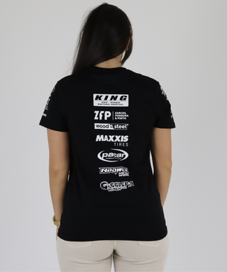 Racing Team Black T-Shirt With Sponsors