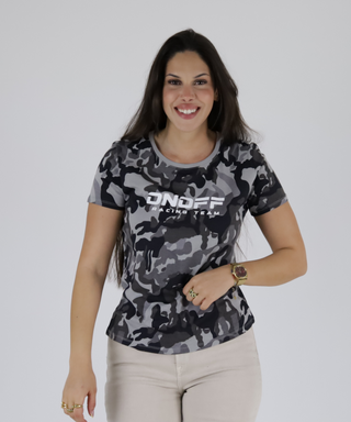 Camouflaged T-Shirt With Fluor Print